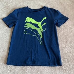 Puma Blue Tee with Vibrant Green Design